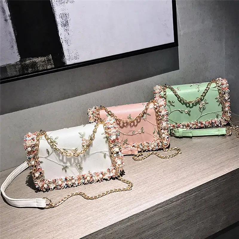 

Lace Flowers Square Shoulder Bag Crossbody Bag for Women 2019 Messenger Bags women's bag bolsa feminina sac a main 30AP04