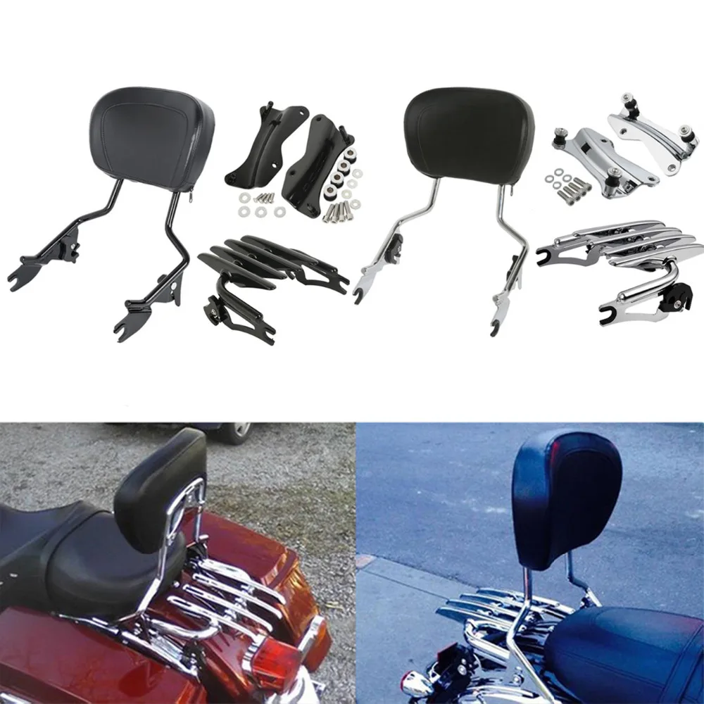 Мотоциклетная съемная спинка Sissy Bar багажная полка для Harley Touring Road King Glide Street 2009-2013
