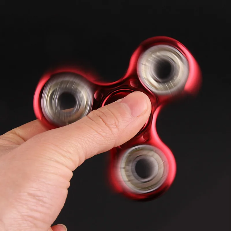2pcs Fidget Spinner Triangle EDC Plating Finger Hand Spinner For Autism ADHD Anxiety Stress Relief Focus
