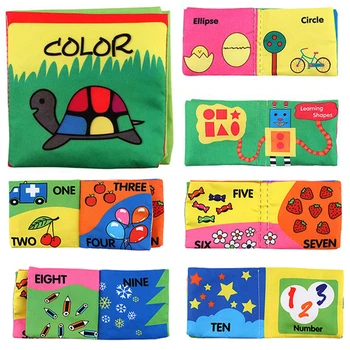 

Soft Cloth Books Rustle Sound Infant Baby Quiet Books Educational Animal Number Stroller Rattle Toys For Newborn Baby 0-12 month