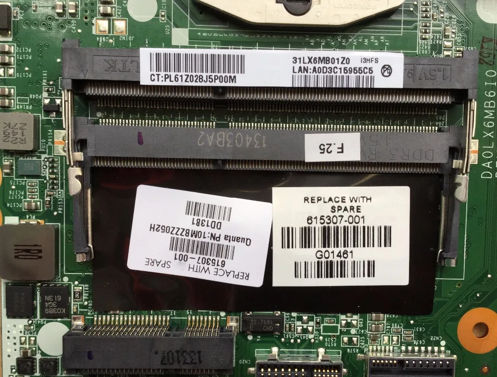 605320-001 شحن مجاني محمول الأصلي اللوحة الأم 615307-001 ل جناح HP DV7 DV7-4000 اللوحة DA0LX6MB6H1