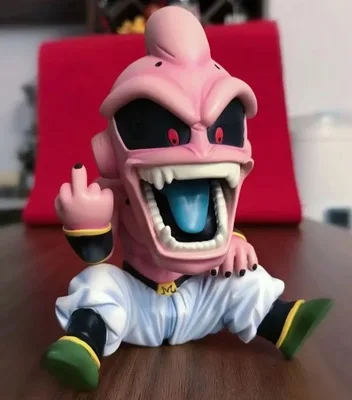 

3p/set 13cm sci-fi anime Super Saiyan GK Buu Evil taste vertical middle finger hand model doll ornaments