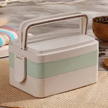 Портативный 2 слоя Пикник Еда контейнер для Еда хранения японский бенто Ланч-бокс набор для детей набор для пикника и кемпинга Китай столовая посуда