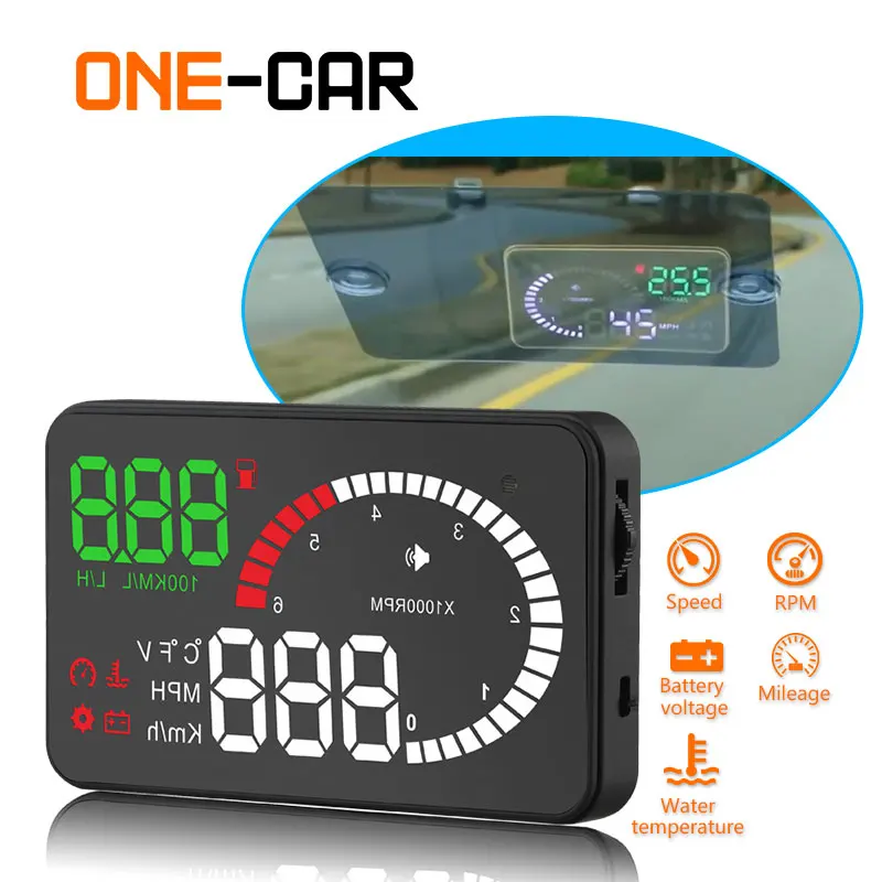 Geyiren X6 HUD Head Up Display 3'' Screen OBD II Interface Car HUD Vehicle Speed Electronic Car Display Speedometer Hud Display