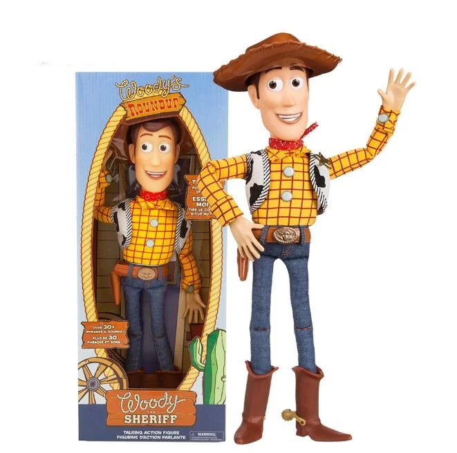 

35cm Toy Story 4 fokry Woody Buzz Lightyear Jessie Yellow Duck Blue Rabbit Voice action figure toys Christmas gift doll with box