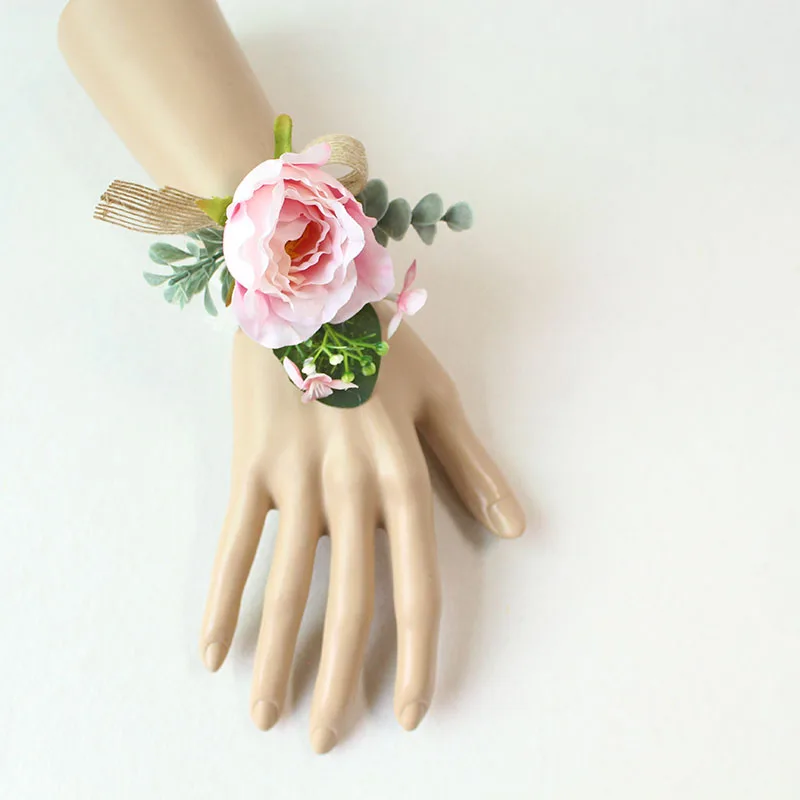 cuff bridesmaid bracelet flower wrist corsage  (31)