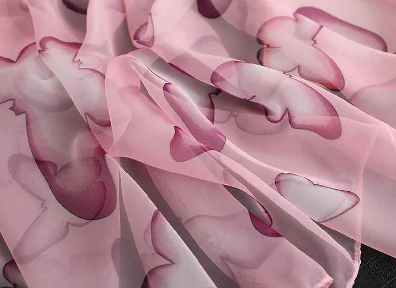 Шелковый шарф Дамские модные милые принты шифоновые шарфы летние Платки женские шали обертывание пляжные парео бандана женский шейный платок