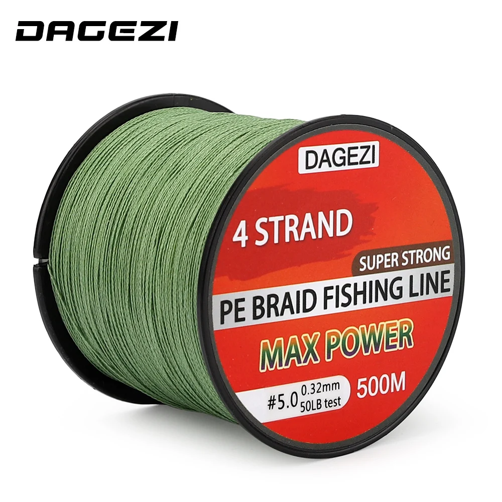 DAGEZI 500 м 10-90LB 4 нити braidedfishing лески Супер сильная Multifilament PE плетеная леска