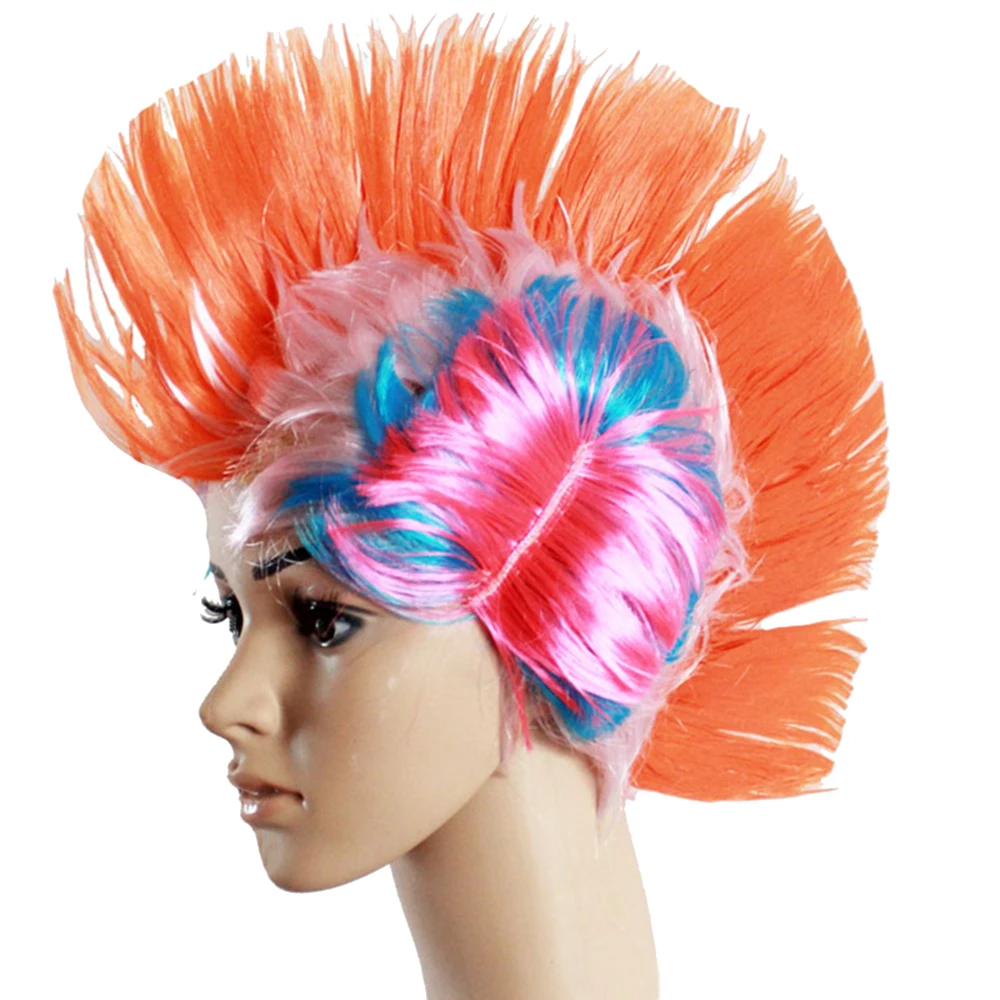 

Explode Cockscomb Wigs Colorful Multicolor Fake Hair Fashion Ornament Props