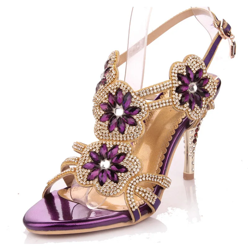 

Fashion high heels women sandals elegant rhinestone sandals thin high heels summer sheepskin shoes for party ladies sandalias