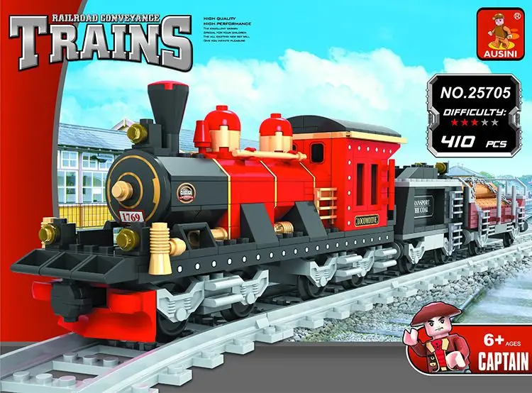 

Model building kits compatible with lego city train rail 009 3D blocks Educational model building toys hobbies for children