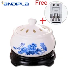220 V Творческий сроки Электрический разъем Керамика Духи Диффузор печь для ароматерапии порошок Ладан эфирное масло ароматические свечи Декор