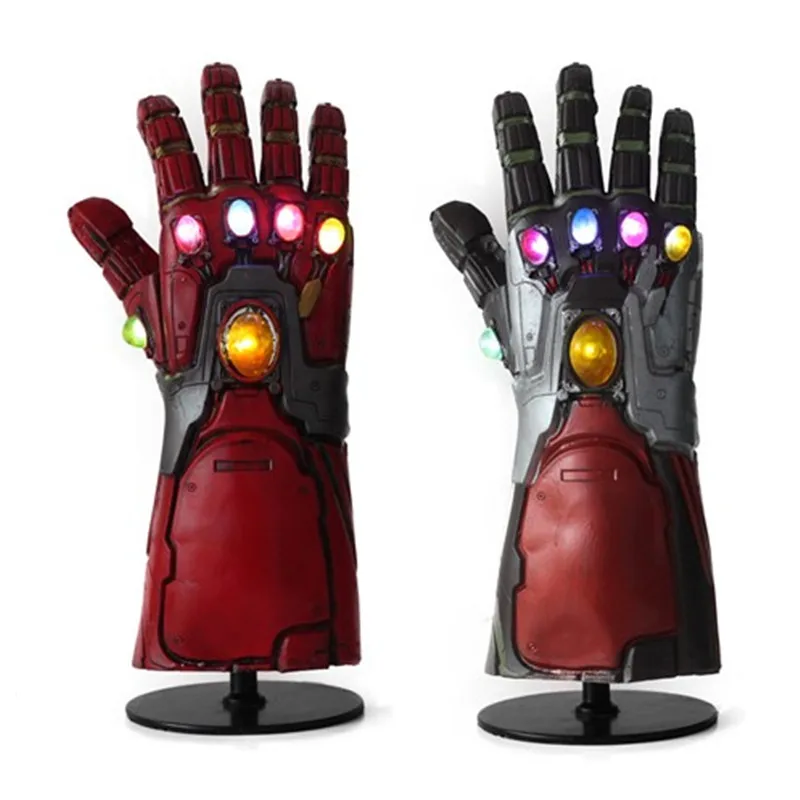 

2019 Avengers Endgame Superhero Iron Man Tony Stark Thanos Infinity Stone LED Light Cosplay Gloves Arm Armor PVC Hand Gauntlet