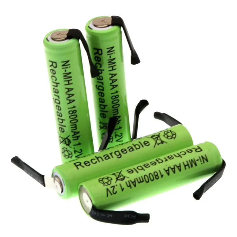 AAA Ni-MH 1,2 V AAA аккумулятор 1800mah с сварочными вкладками Электробритва Braun зубная щетка