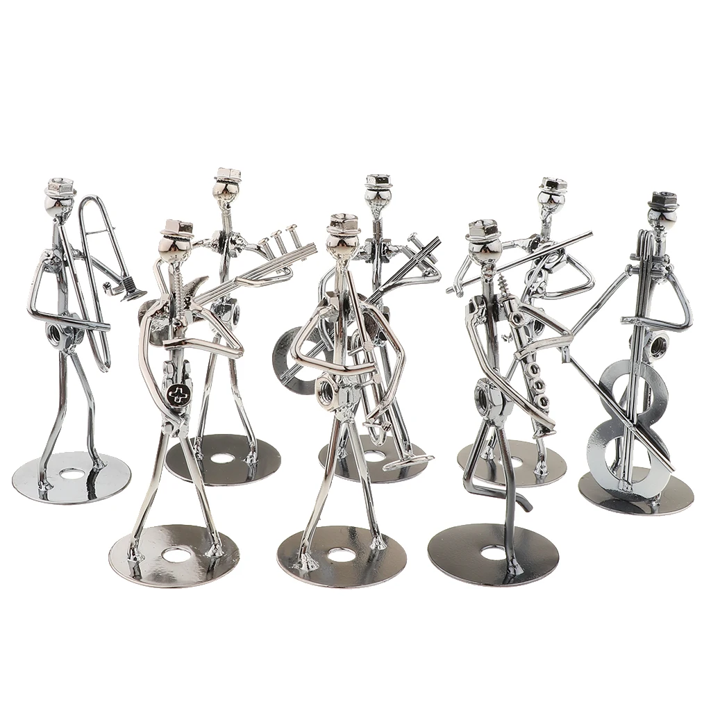 Set Of 8 Iron Bolts Art Nut Music Band Figurines Office Display Set Of 8 Iron Bolts Art Nut Music Band