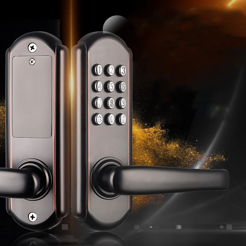 Waterproof Mechanical Digital Door Lock Push Button Keypad Keyless Code Combination Lock Set Intelligent Smart Door Lock