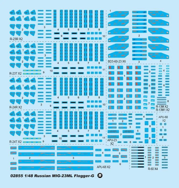 Модель Trumpeter 02855 1/48 русский MIG-23ML Flogger-G пластиковая модель комплект