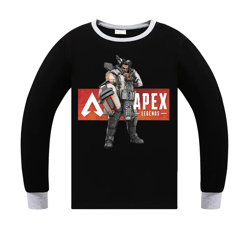 

Summer kids cartoon apex legends Minecraft Alan Walker faded game cotton long-sleeved T-shirt boys girls T-shirt clothing 6-14Y