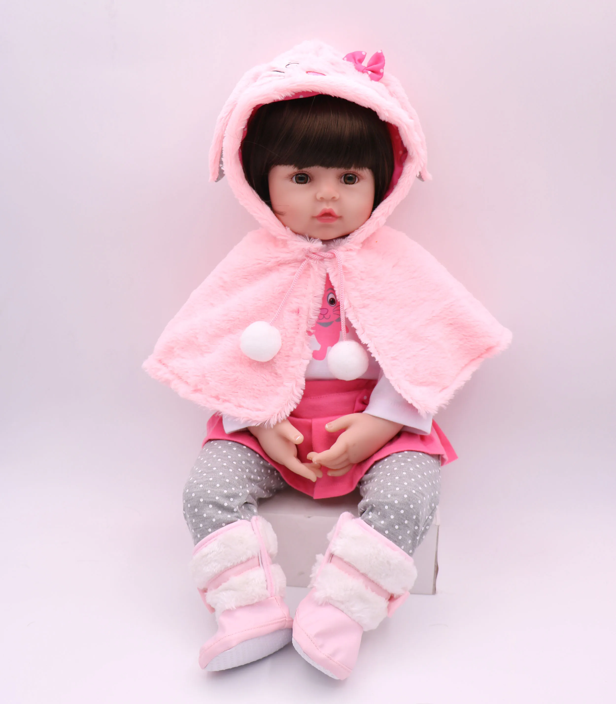 Reborn Dolls de Silicone девушка тело 47 см Очаровательная кукла игрушки для девочек boneca Baby Bebe Кукла День рождения/Рождественский подарок