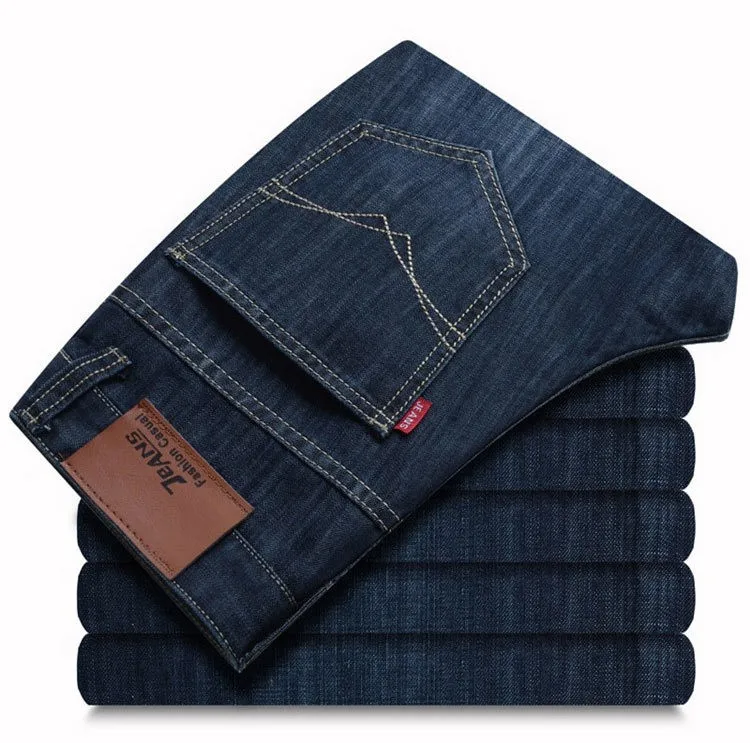 Лето Весна мужская Тонкий Прямой Джинсы Мода Slim Homme Мужчины Длинные Брюки Твердые