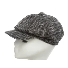 Газетчик Кепки Для женщин человек восьмиугольная шляпа на зиму осень Винтаж Для женщин Смешанный хлопок полосатый газетчик Кепки восьмиугольной Hat для мужчин