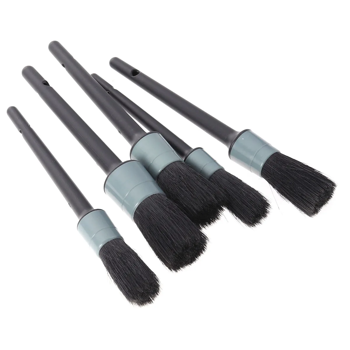 5pcs Boar Hair Car Cleaning Brushes For Cleaning Automotive Wheels Rims Interior Air Condition Car Accessories Brushes