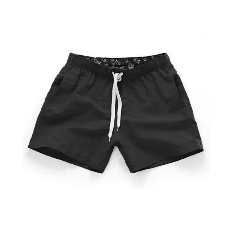 Летние мужские пляжные шорты с фирменным принтом, мужские шорты кэжуал, модные стильные мужские шорты-бермуды больших размеров 3XL - Цвет: Черный