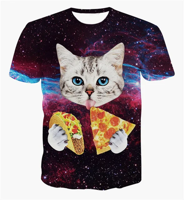 Новая модная женская/мужская футболка с забавным котом, футболка с 3d принтом животных, повседневная мужская футболка с мультяшным принтом, футболки с изображением кошки - Цвет: A13