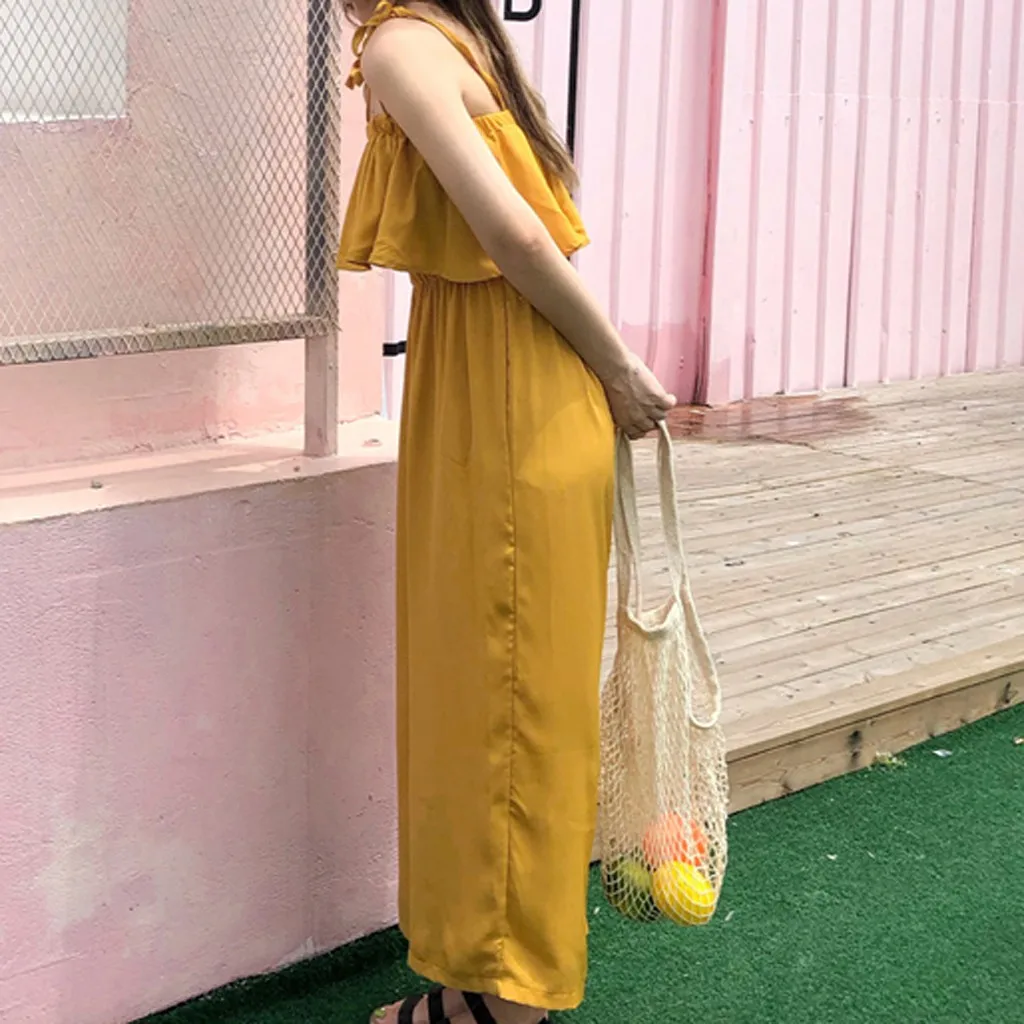 Хит продаж Новинка 2019 Модный женский комбинезон с камзолом сексуальный без рукавов чистый цвет Свободные Комбинезоны