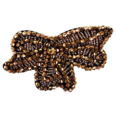 Maple leaves Crystal Beads Applique Patch Diamante Applique Dress Addition 1 Pce
