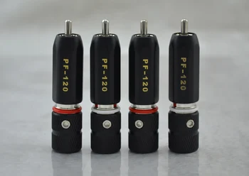 

4Pieces PF-120 Rhodium Plated RCA Plug 9mm Cable Phono Connector HIFI RCA Connector Jack Adapter