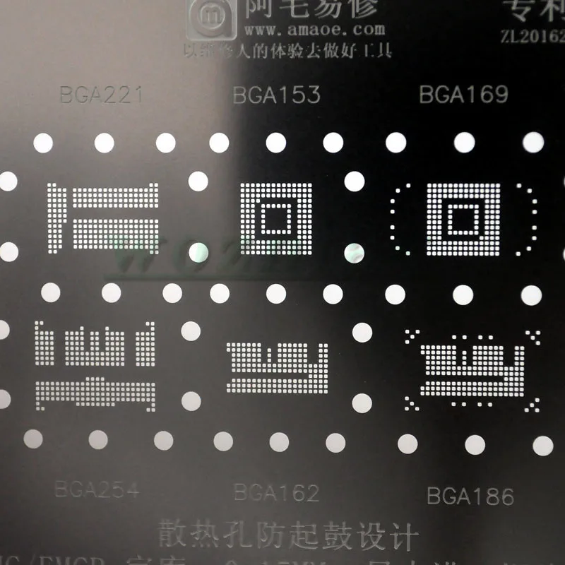 Жестяная сеть BGA153/162/169/162/169/EMCP EMMC символьный трафарет