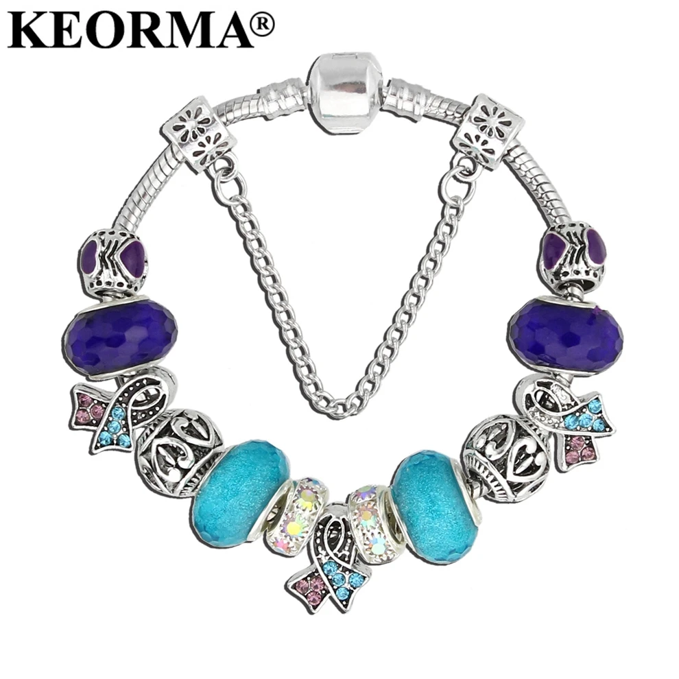 KEORMA новый браслет с подвесками для самоубийц фиолетовая и синяя лента браслеты