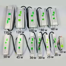 Transformador exterior impermeável do motorista do diodo emissor de luz ip67 para a luz de tira adaptador AC110-260V da fonte de alimentação do transformador a dc12v/24v 10w-100w