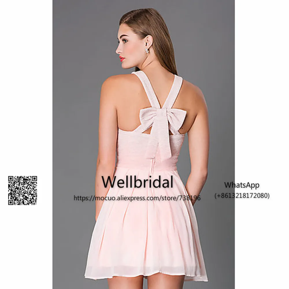 Blush Pink Sleeveless Short Cocktail Dress