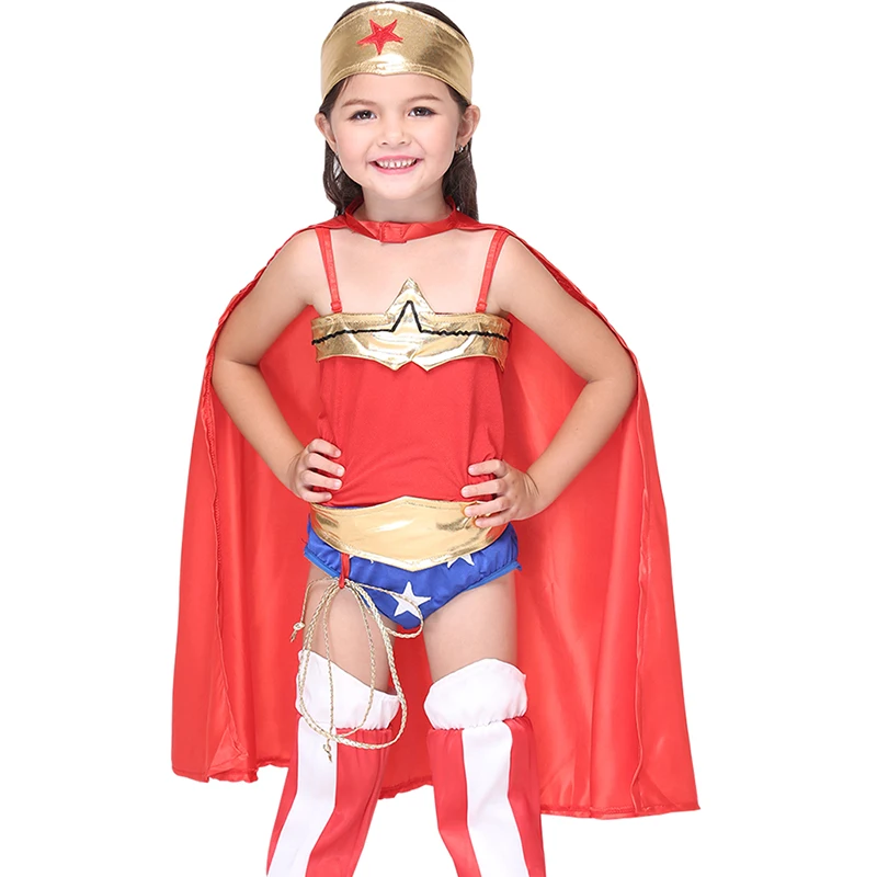 wonder woman superhero cape jumpsuit anime cosplay set halloween costumes for kidschina - Halloween Costumes Prices wonder woman superhero cape jumpsuit anime cosplay set halloween costumes for kidschina - Halloween Costumes Prices