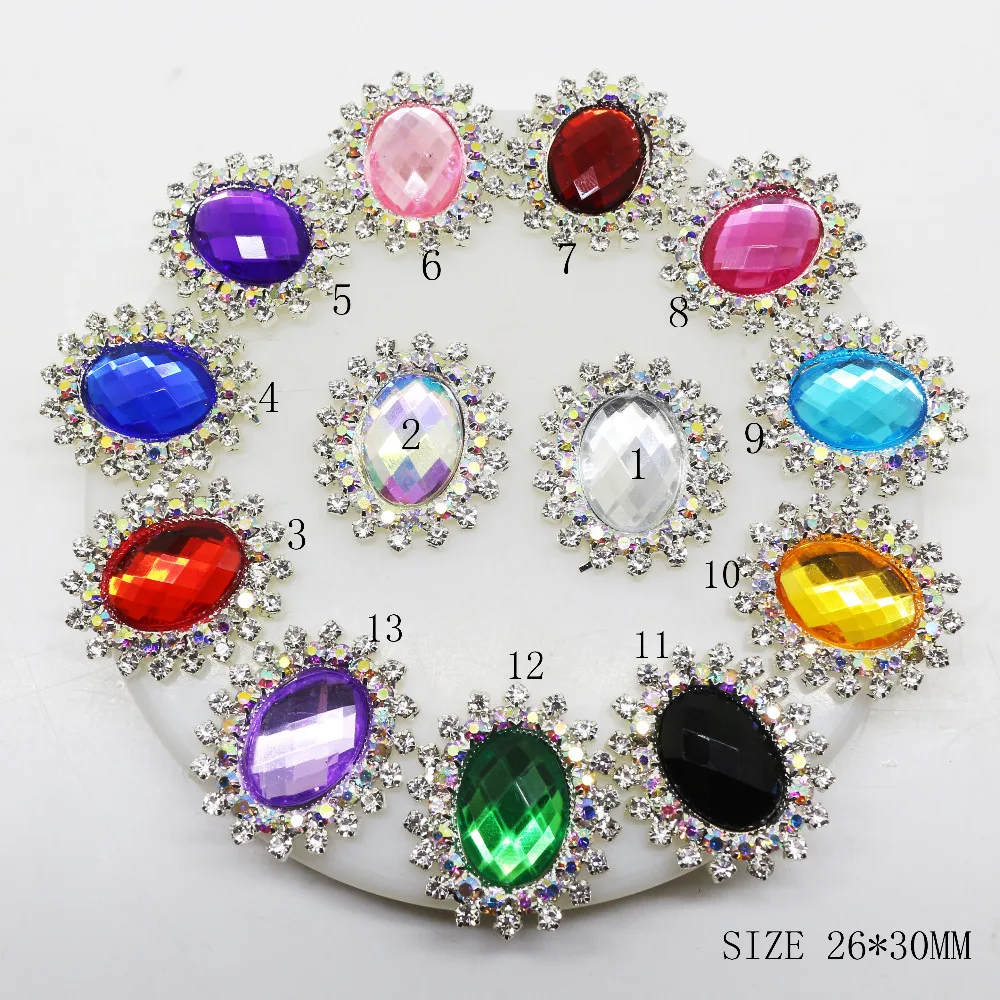 

ZMASEY 5Pcs/Lot 26*30mm Oval Metal Buttons Slider Invitation Letter Diamond Diy Alloy Buttons Acessories Handwork Decorative