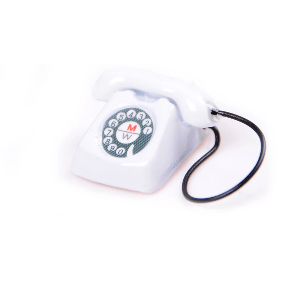 Melody Jane Dollhouse Miniature Black Vintage Telephone - 1:12 Scale Accessory - View #9