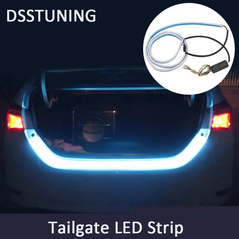 Flexible Tailgate LED Strip Light Bar Reverse Brake Turn Signal Tail For Ford Dodge Ram Chevy Chevrolet Backup Reverse Brake Tail Turn Signal Light 5-Function Red White For Truck SUV Pickup (1)
