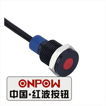 

ONPOW 10mm Flat Dot illuminated Black brass Signal lamp, indicator lamp, indicator light (GQ10T-D/R/6V/A-Y) CE,RoHS