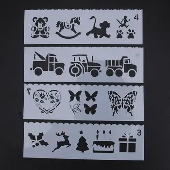 

8Pcs/set Cartoon Pattern Hollow Stencil for DIY Scrapbooking Plastic Template Kids Drafting Ruler Toys Gift School Suppllies