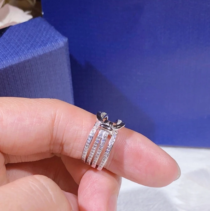 

Fashion solid 925 Sterling Silver Exquisite Fashion Bow Tie Wedding & Engagement Ring Made With Cubic Zirconia Jewelry