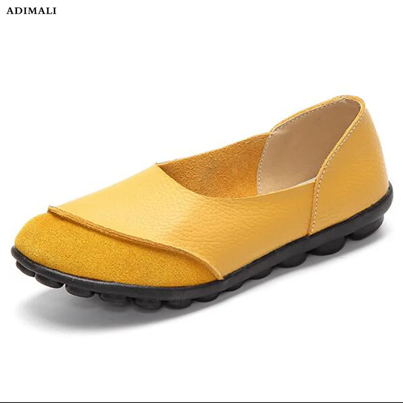 

2019 Women Flats Fashion Genuine Leather women Casual Shoes Female Loafers Moccasins Leisure Mother Flat Shoes