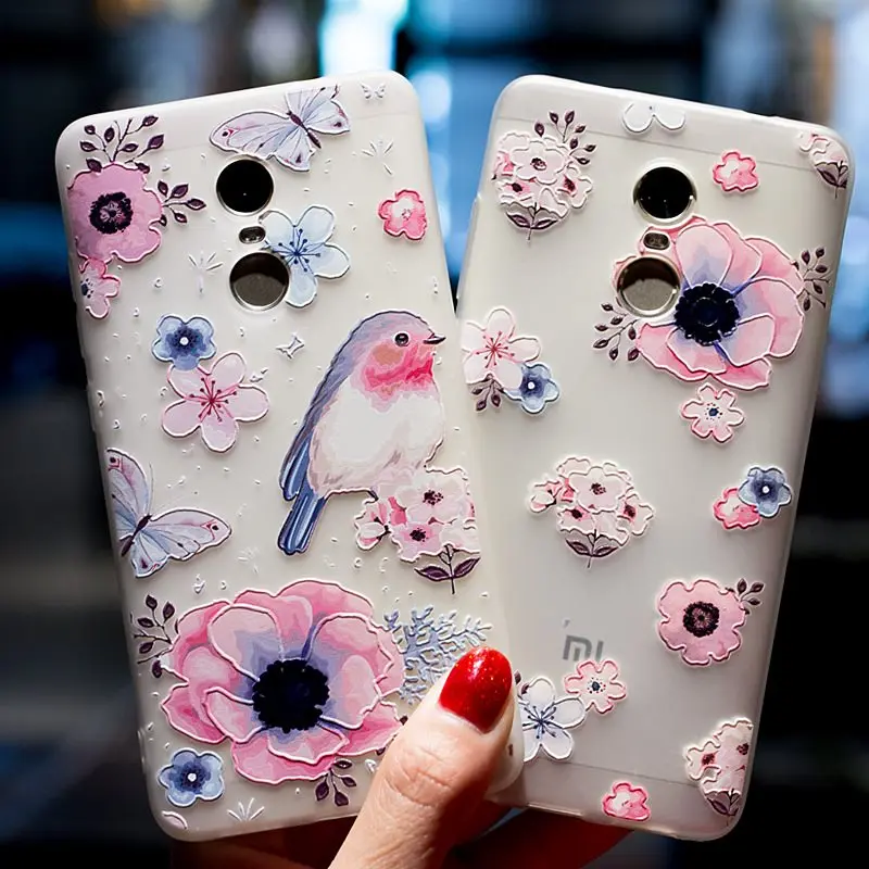 

3D Emboss Flower TPU Case For Xiaomi Mi 8 9 A1 A2 Lite Fundas For Redmi 4X 4A 5 Plus 6A S2 Y2 Note 4 7 3 4X 5A 5 6 Pro Case Capa