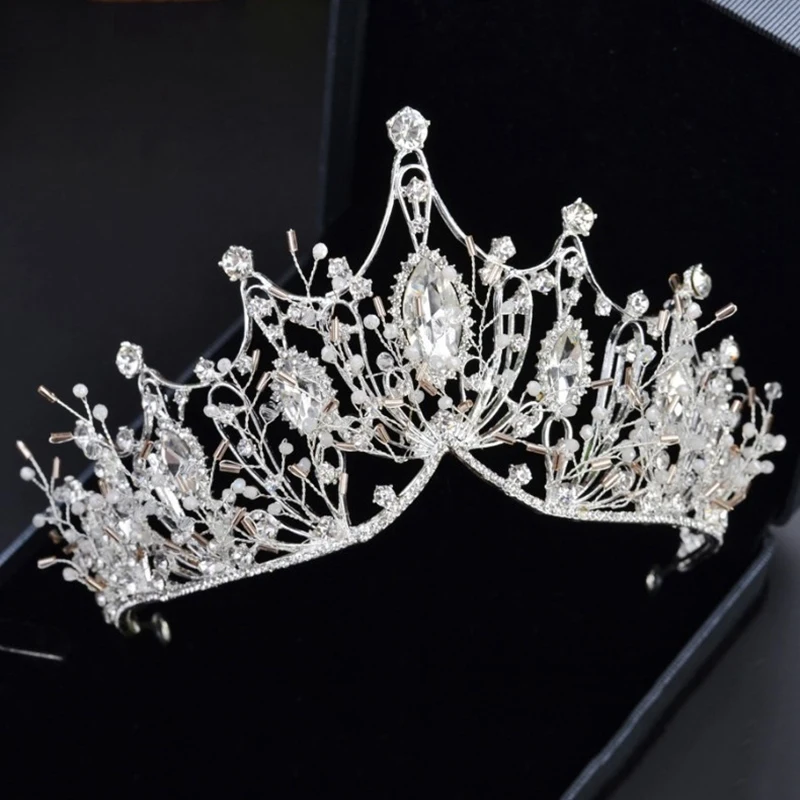 Большой барокко ручной работы кристалл принцесса короны для королевы Стразы диадема свадебная диадема свадебные аксессуары для волос