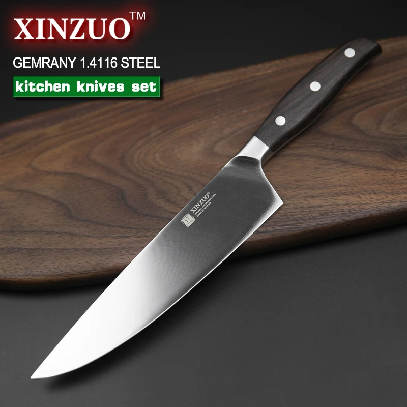  XINZUO Kitchen Tools 6 PCs Kitchen Knife Set Utility Cleaver Chef Bread Knives Stainless Steel Kitc - 32726359182