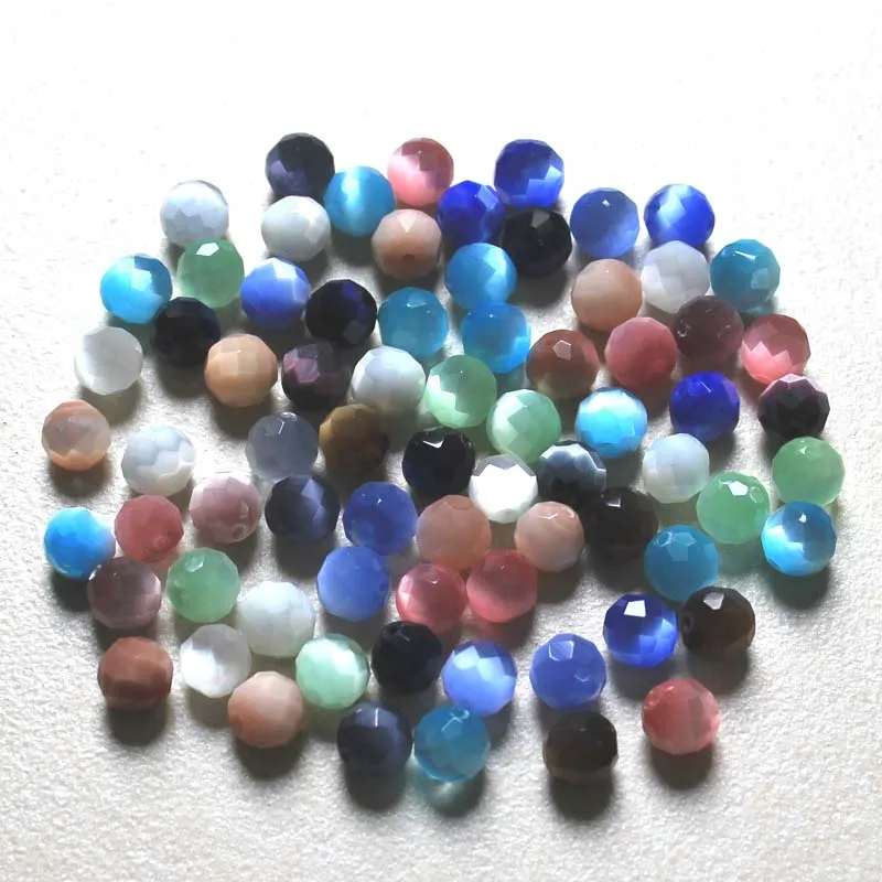 

Round shape faceted beads DIY Cat Eye Beads 100PCs Mixed color Beads Fit DIY Bracelet Necklace Jewelry Gifts 7.8mm free shipping