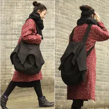 Женские черные оригинальные дизайнерские унисекс черные Большие вместительные дорожные сумки из хлопчатобумажной ткани сумки через плечо винтажные сумки через плечо