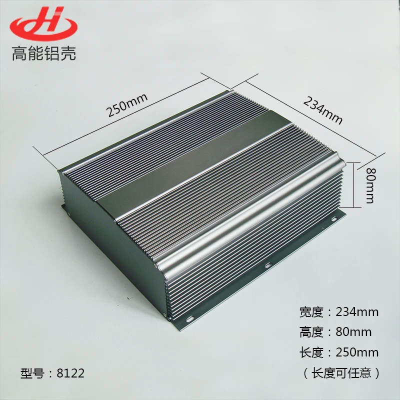 Большой алюминиевый корпус коробки pcb ящик с инструментами DIY электронный корпус проекта 234 мм* 80 мм* 250 мм 8122