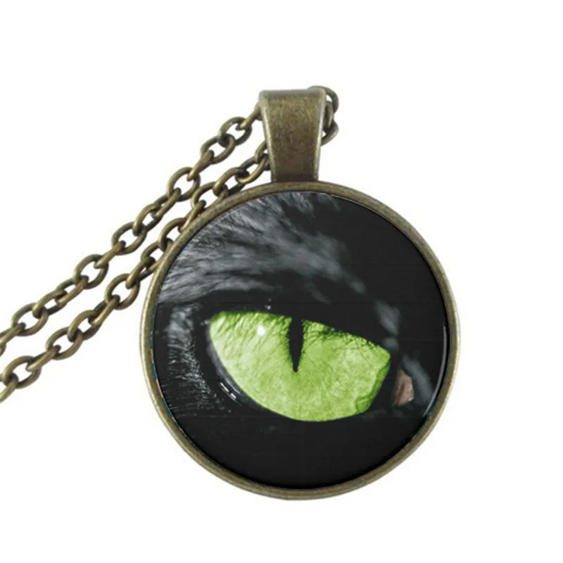 

2017 New Trendy Eye Pendant Necklace Round Photo Jewelry Dragon Eyeball Pendants Glass Cabochon Necklaces Gifts For Men HZ1